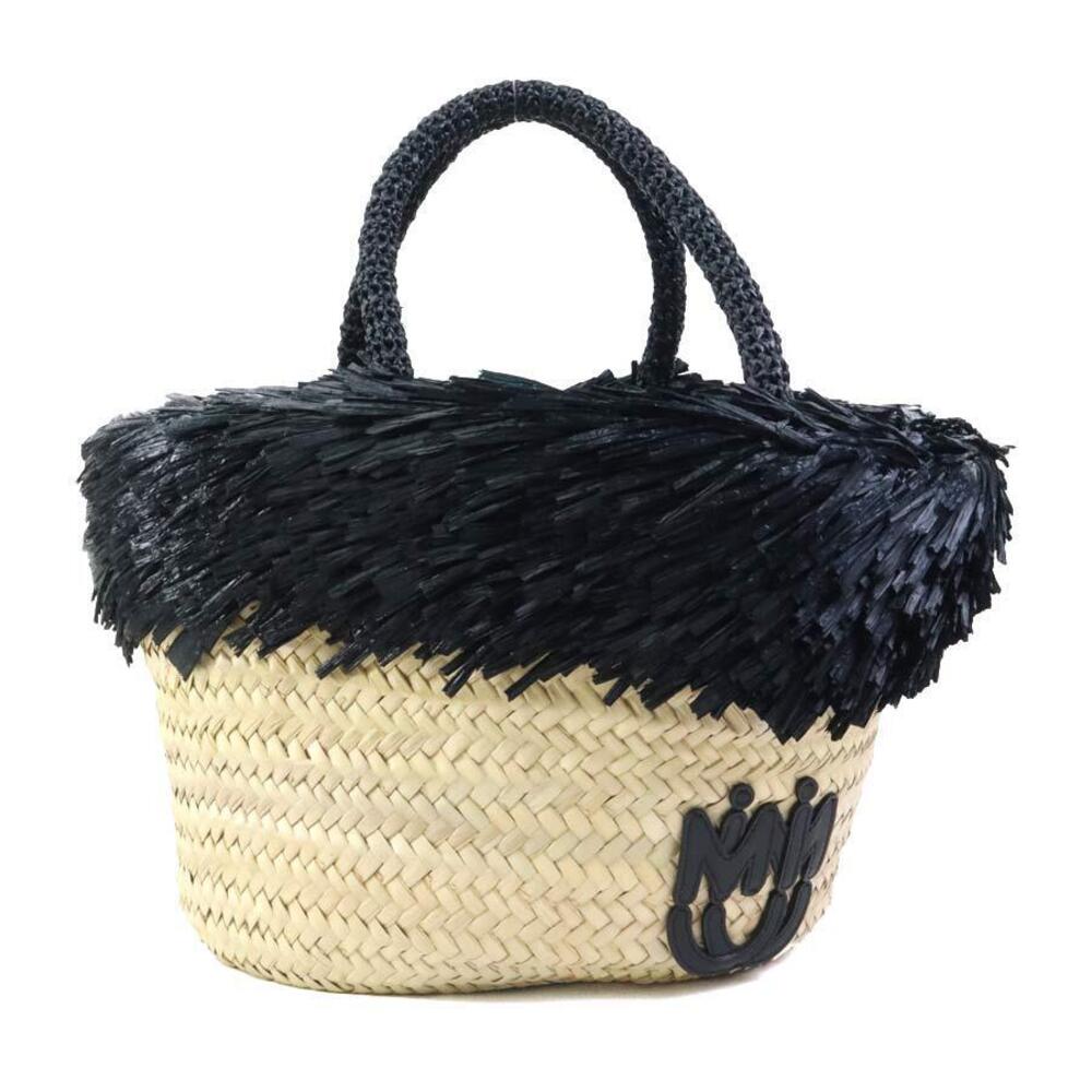 Miu Miu handbag straw basket bag natural black